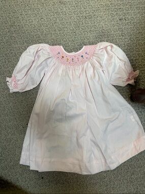 Royal Child Light Pink Smocked Puff-Sleeve Girls' Dress